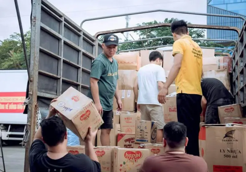 Goods being loaded for delivery